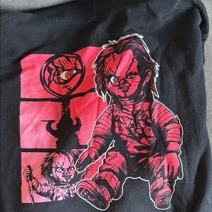 Black Sweatshirt with Red Graphic Design